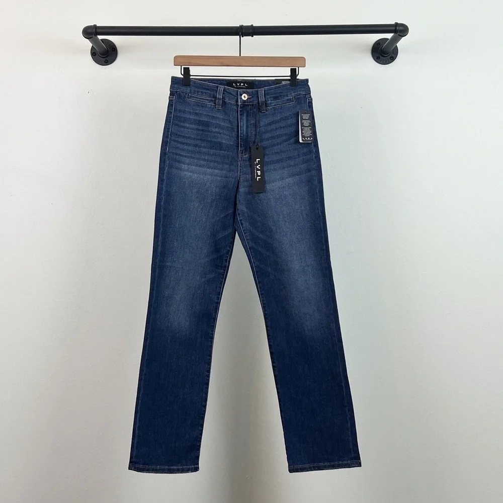 NWT Liverpool LVPL Sadie Straight High Rise Welt Pocket Jeans Spector